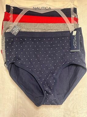 Nautica Super Soft High Waist Briefs 5 Pack 2 Polka Dot 3 Solid  Size Small NWT